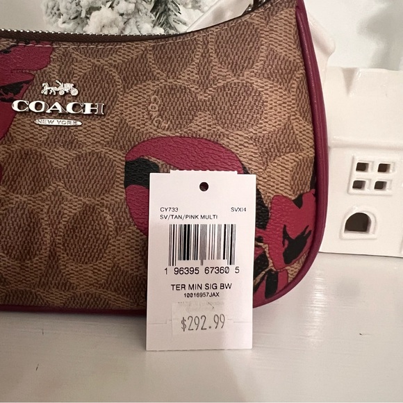 NWT Coach Teri Mini Crossbody Bag In Signature Canvas With Bow Print - Picture 8 of 9